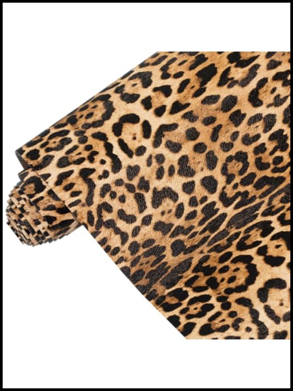 Leopard Print Faux Leather Fabric 16x54" Craft DIY Multi-Purpose